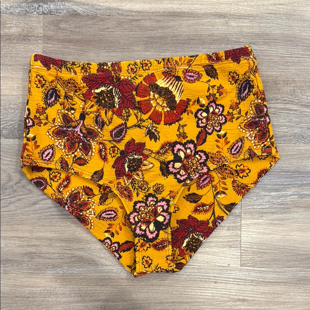 NWT Free People Floral High-Waisted Bikini Bottoms size S